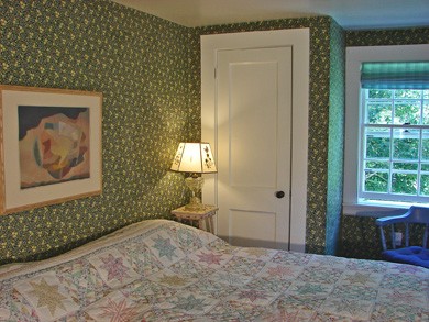 Master bedroom, 4 windows into garden in Barnstable, Cummaquid Mid Cape Cod
