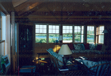 Living room offers fireplace, cable TV & high speed internet in Chilmark Martha's Vineyard