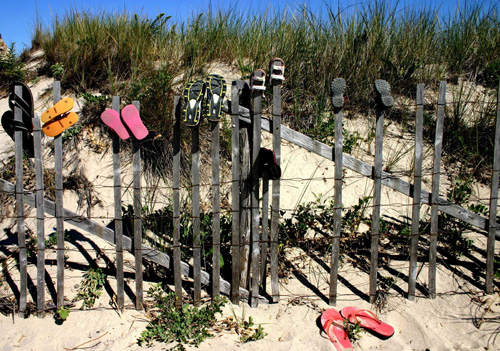 Flip Flop Fence Memories, Cape Cod
