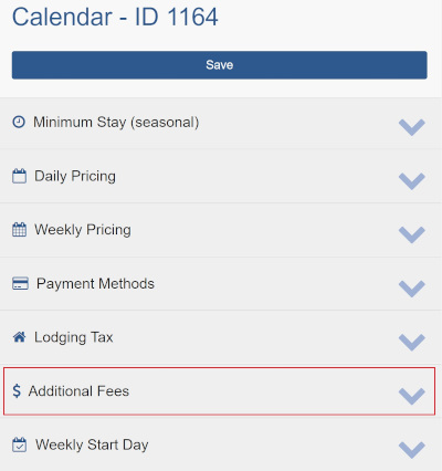 Calendar & Pricing navigation (mobile)